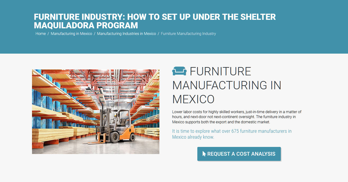 Furniture Industry Furniture Manufacturers in Mexico CoProduction