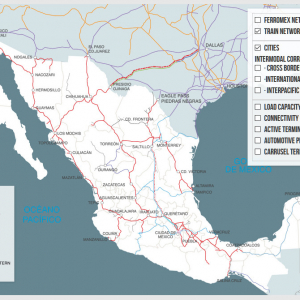 Aguascalientes central location is strengthened by being the railroad convergence center of the country, dominated by Kansas City Southern Mexico and Ferromex.